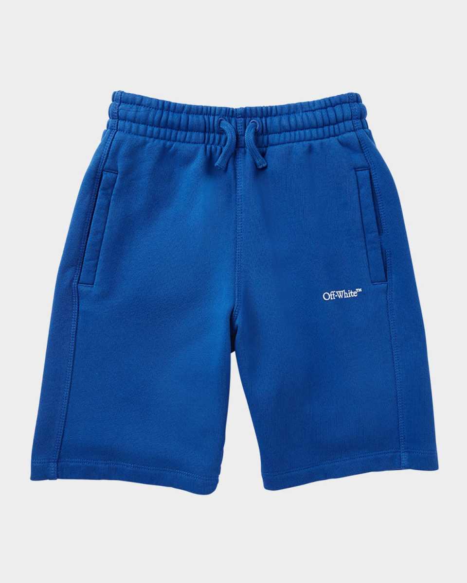 Boy's Bookish Logo Cotton Sweatshorts, Size 4-12